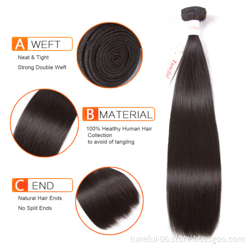 10A Grade Cambodian Raw Virgin Hair Weave Bundles Human Hair For Sale, 200Grame Straight Bone Human Hair